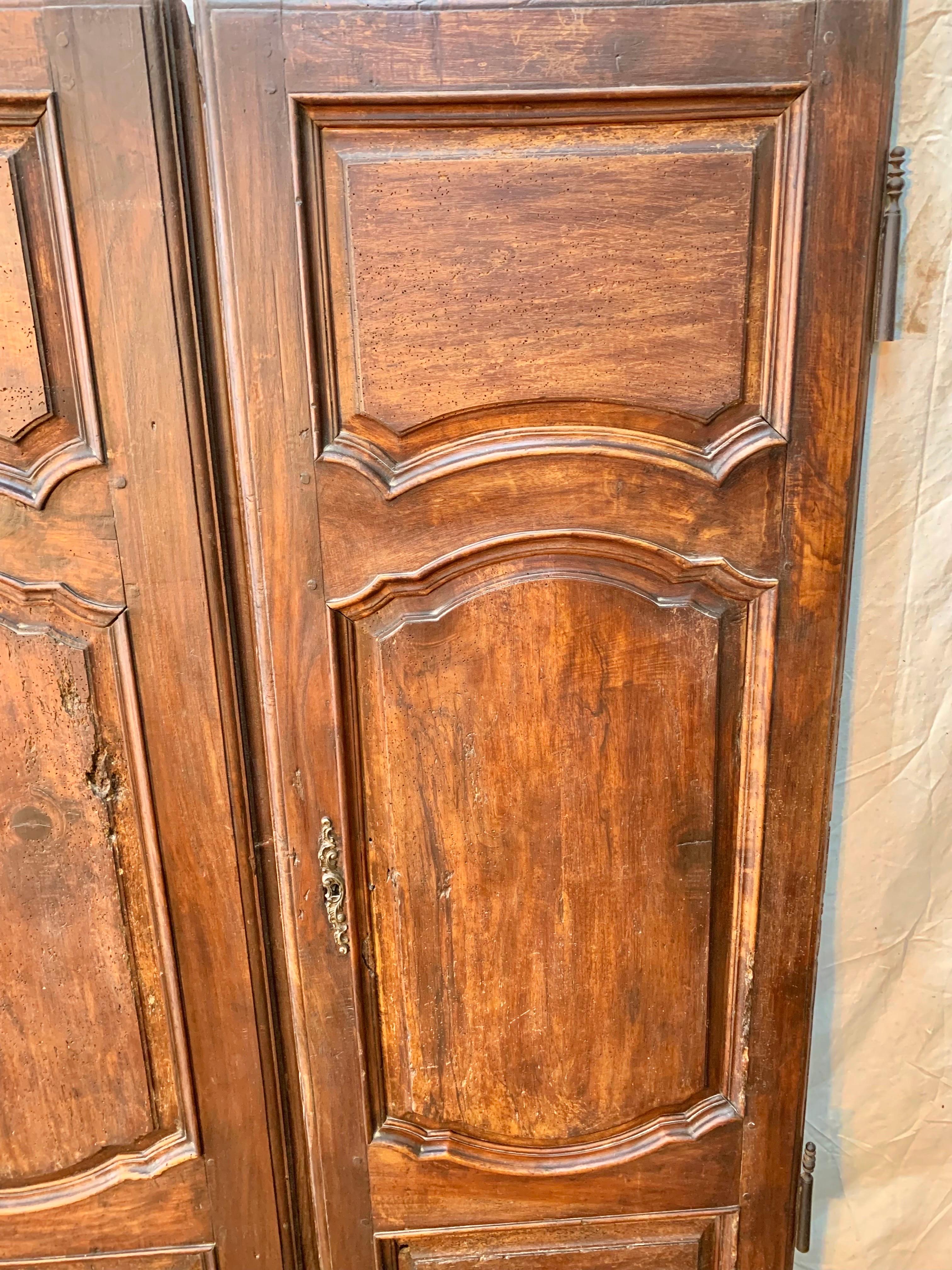 Noyer Paire de portes d'armoires françaises du 19e siècle en vente