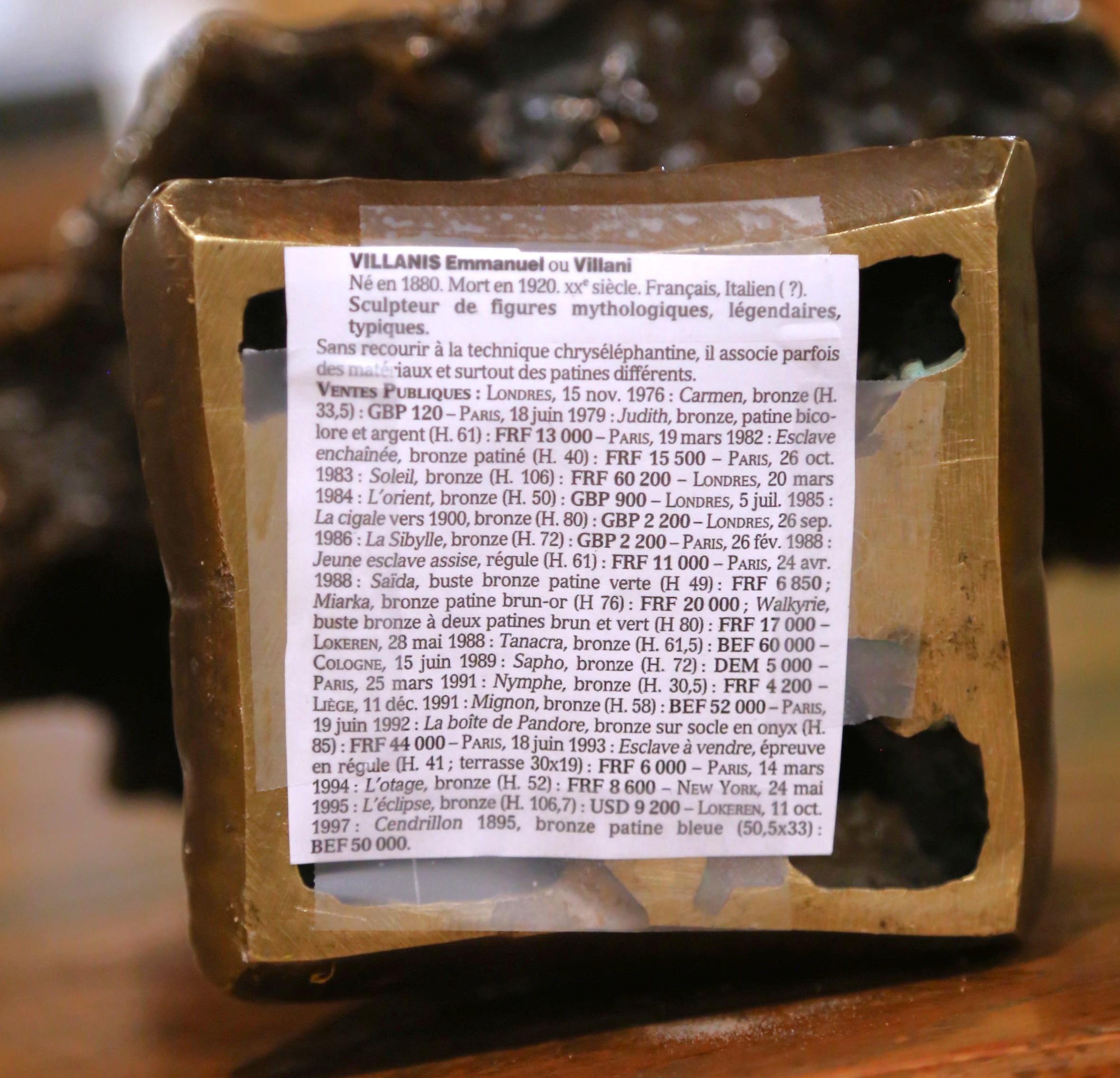 Busto in bronzo Art Nouveau francese del XIX secolo 