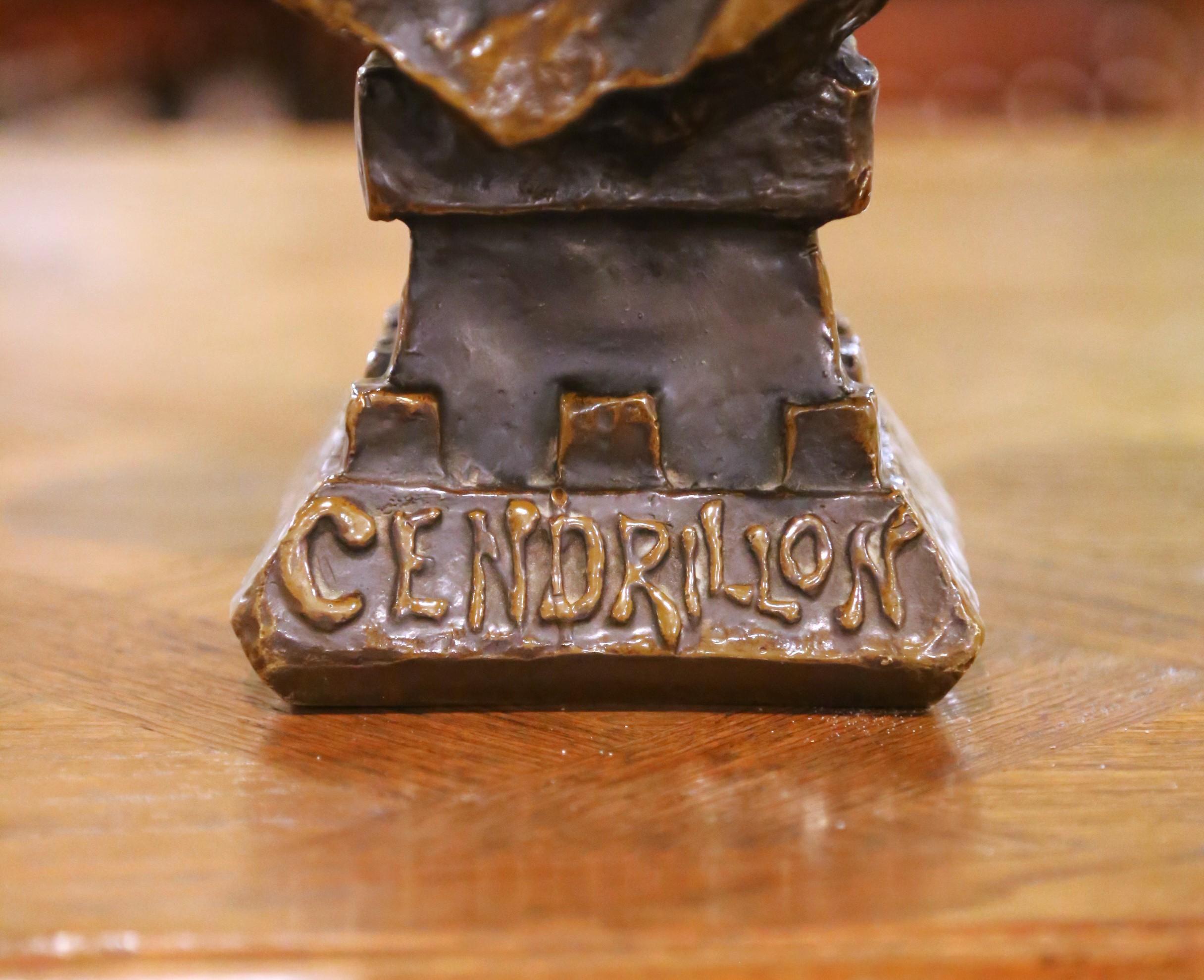 Bronzo Busto in bronzo Art Nouveau francese del XIX secolo 