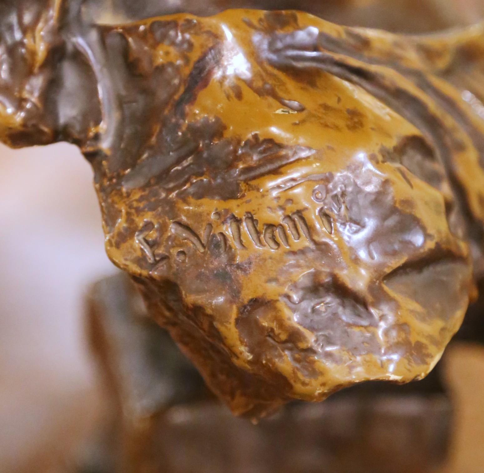 Busto in bronzo Art Nouveau francese del XIX secolo 