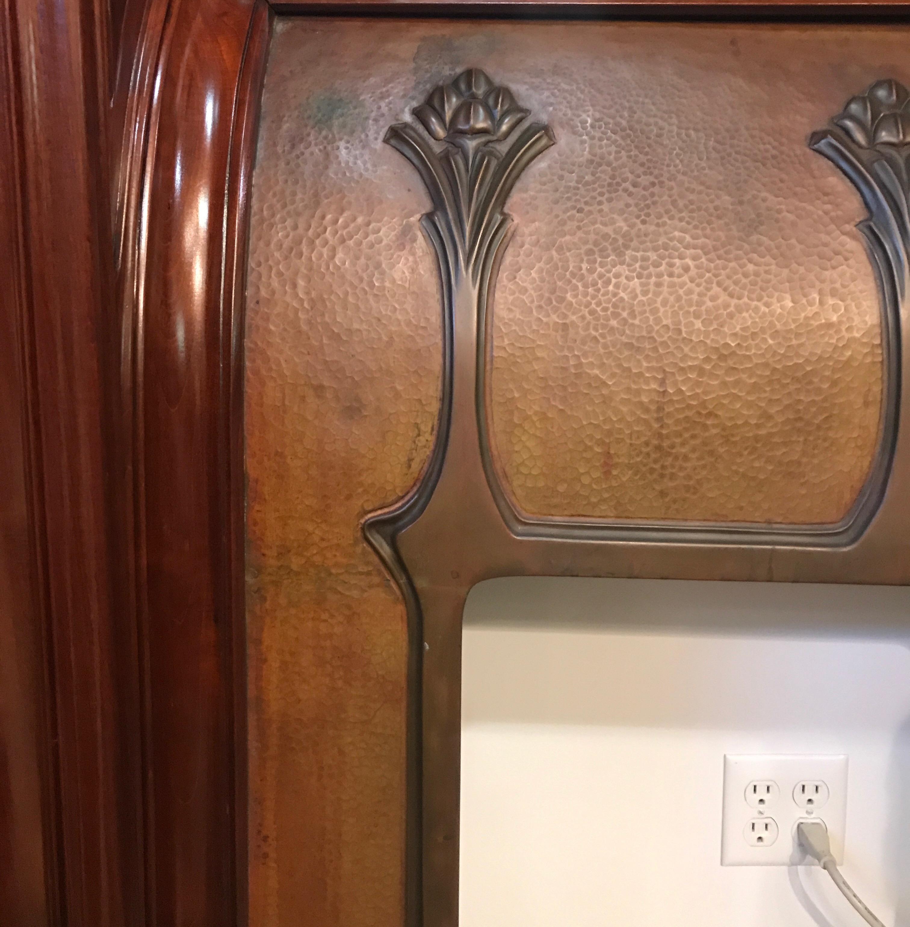 19th Century French Art Nouveau Fireplace Mantle with Mirror 4