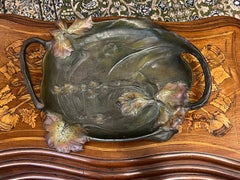 Vassoio in bronzo intagliato a mano Art Carved del 19° secolo di Elias