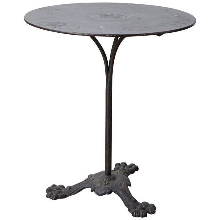 19th Century French Art Nouveau Iron Pub Bistro Garden Table For Sale