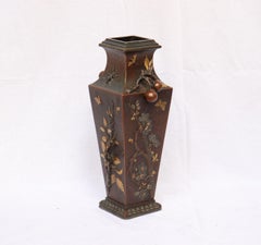 19th Century French Art Nouveau Japonisme Bronze Vase by Léopold Oudry