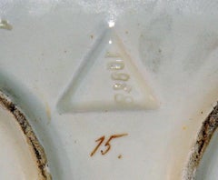 19th Century French Art Nouveau Majolica Mirror and Basin with Female Bust.