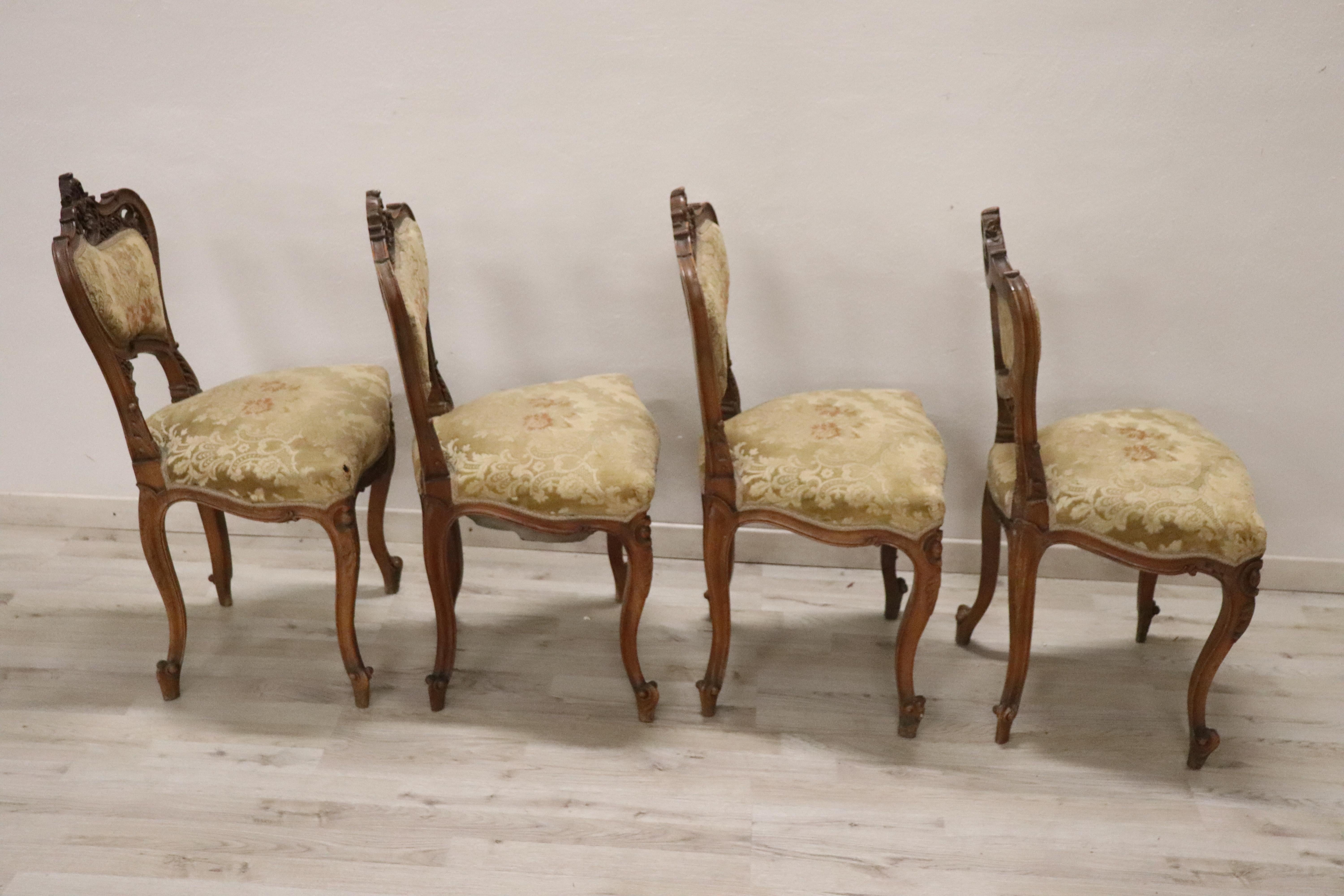 19th Century French Art Nouveau Walnut Carved Living Room Set or Salon Suite 11