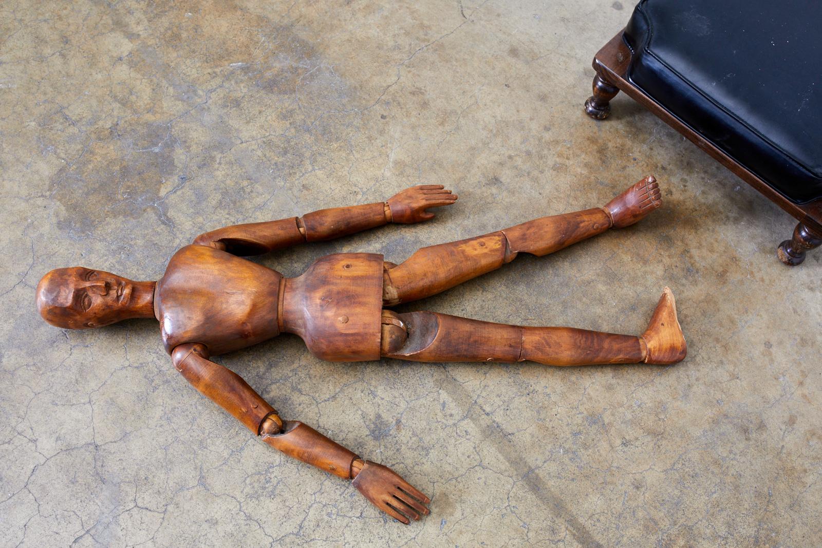 19th Century French Articulated Wood Artists Mannequin 3