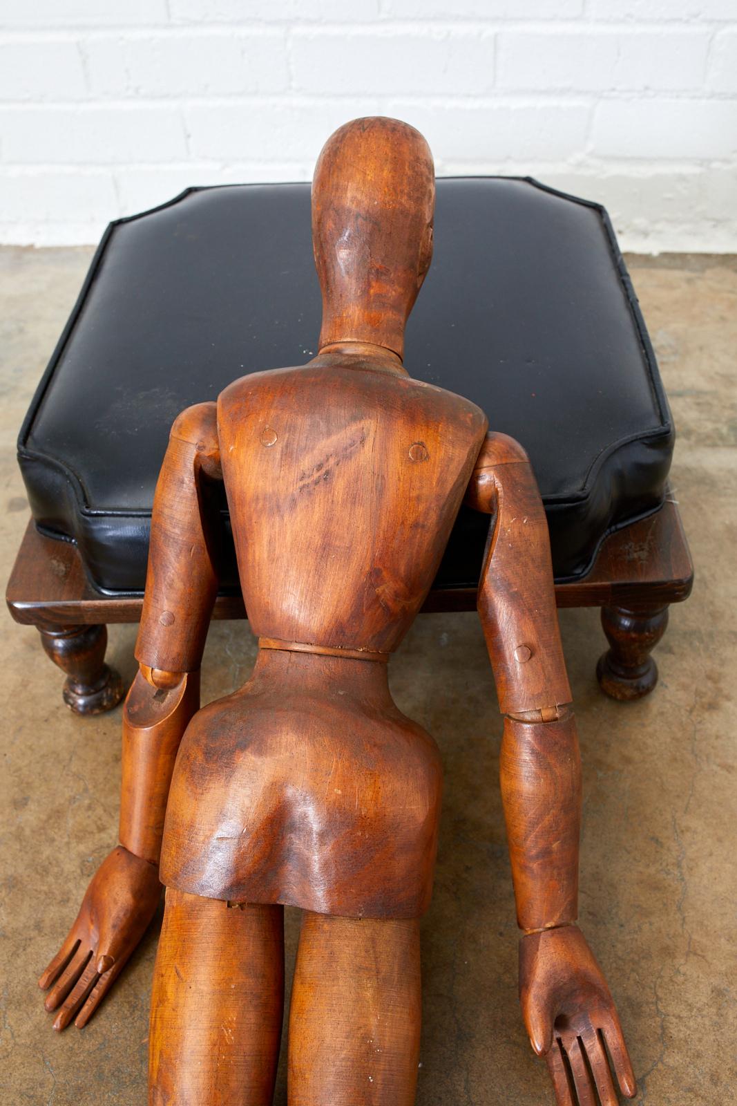 19th Century French Articulated Wood Artists Mannequin 4