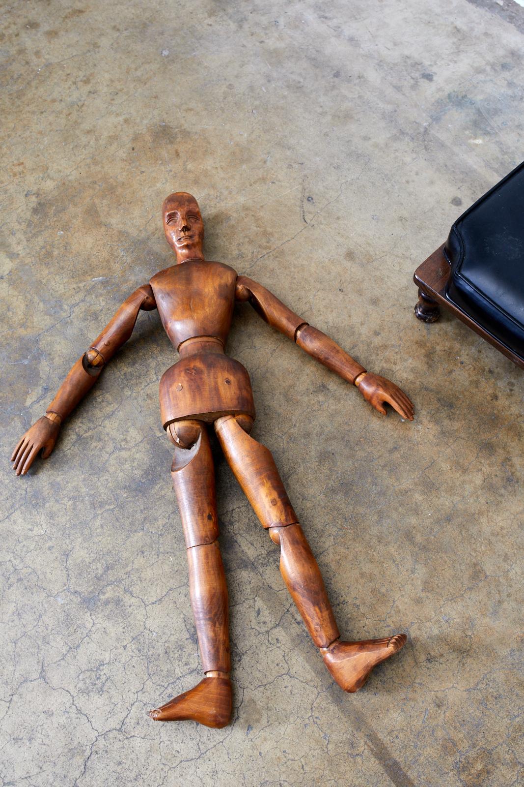19th Century French Articulated Wood Artists Mannequin 7