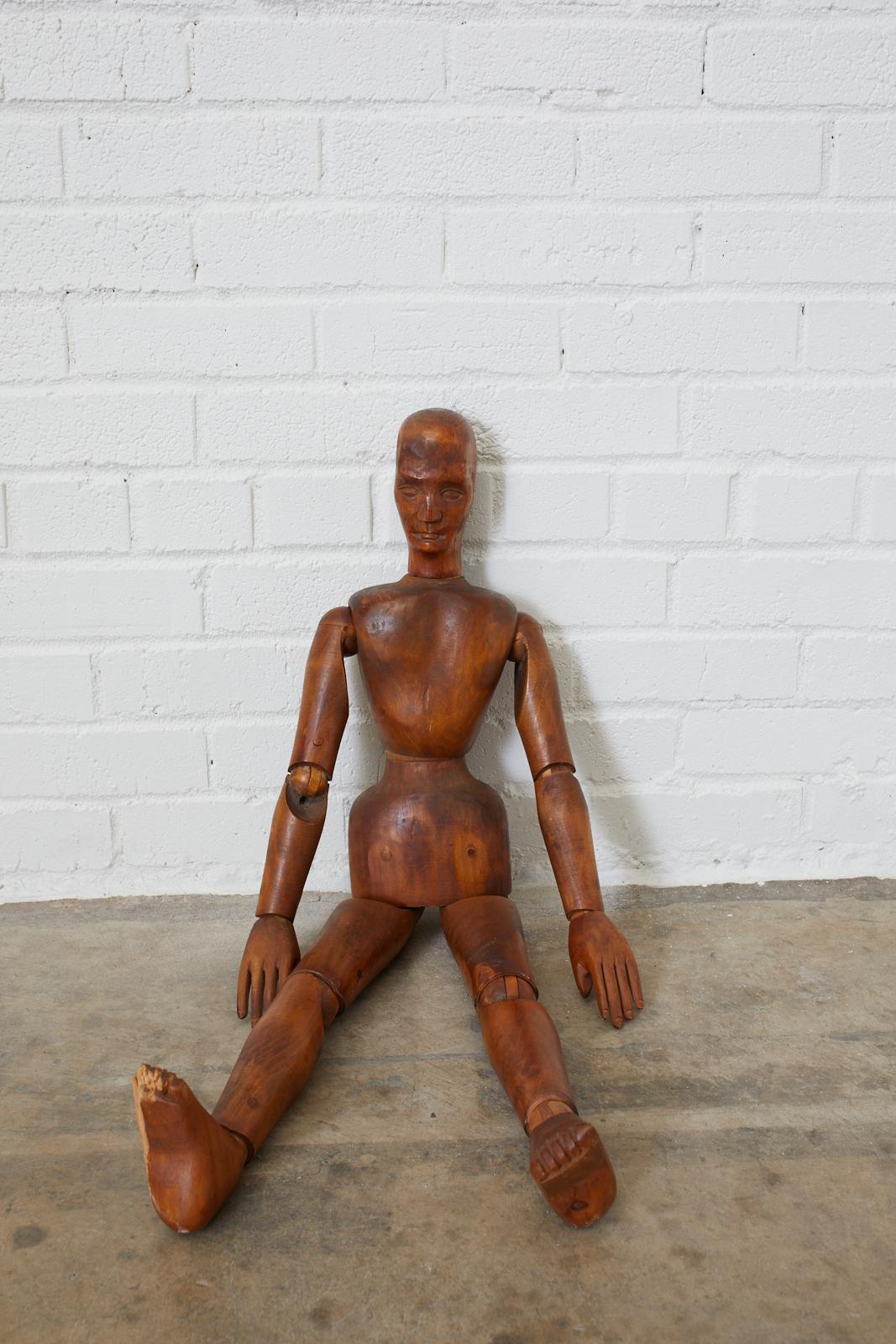 19th Century French Articulated Wood Artists Mannequin 10