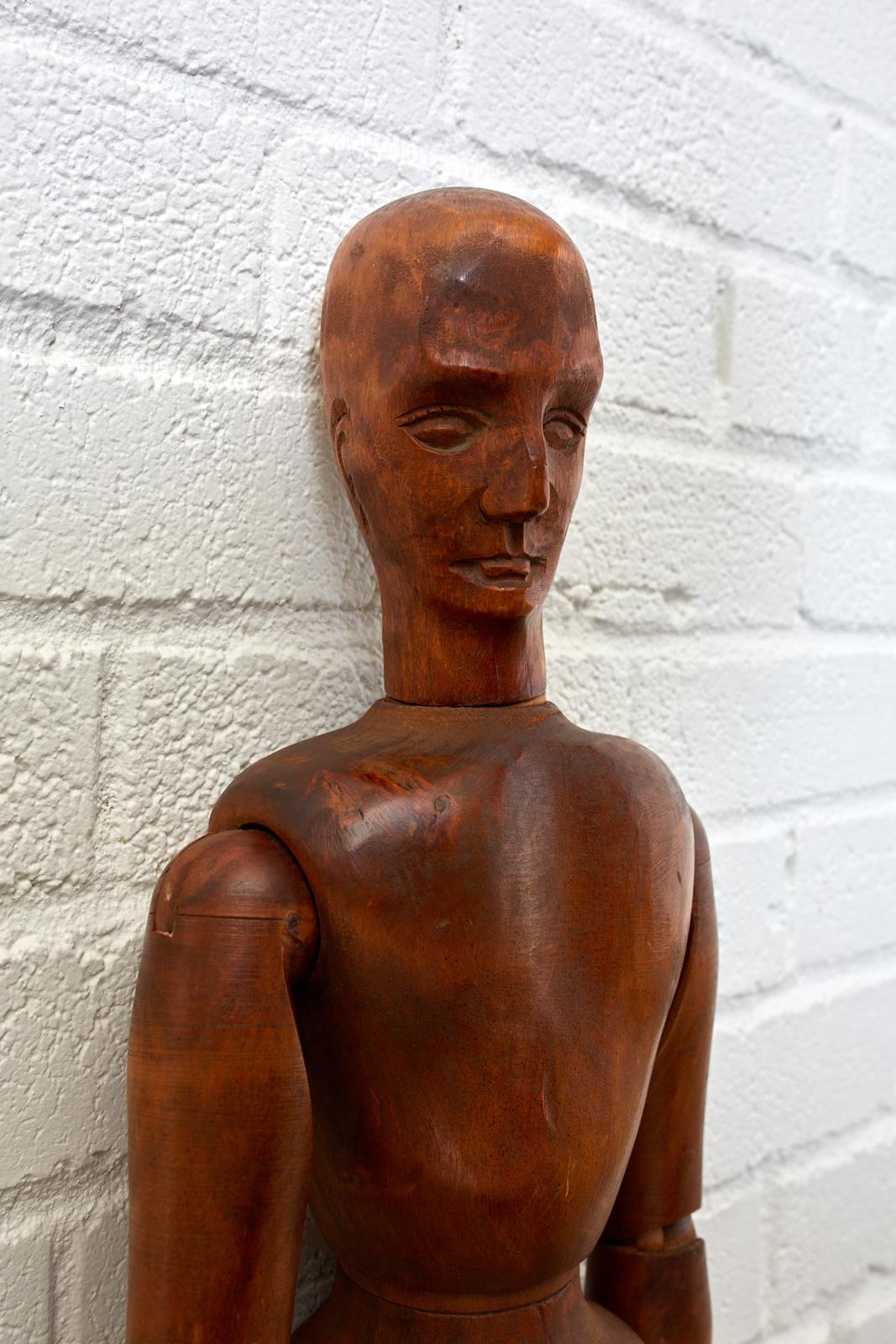 19th Century French Articulated Wood Artists Mannequin In Good Condition In Rio Vista, CA