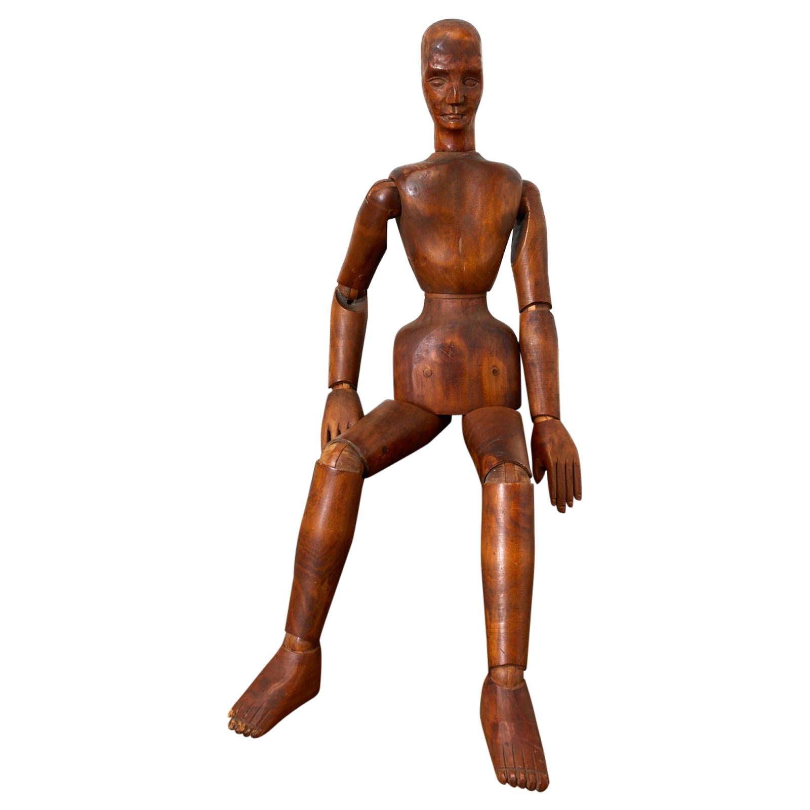 19th Century French Articulated Wood Artists Mannequin