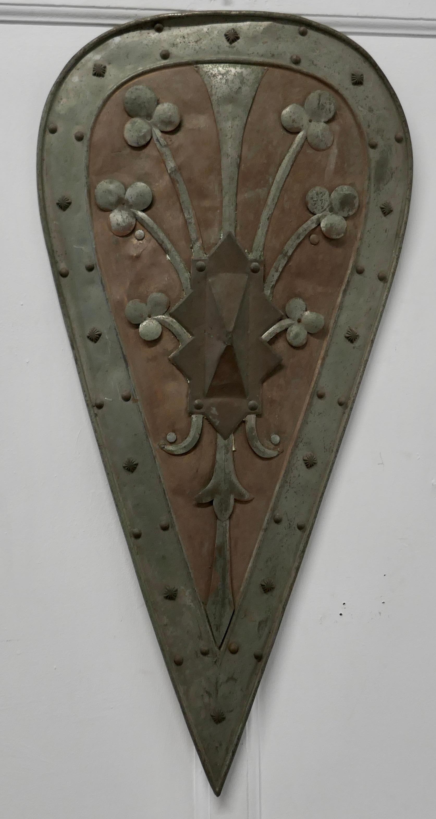 Arts and Crafts 19th Century French Arts & Crafts Handmade Kite Shield For Sale