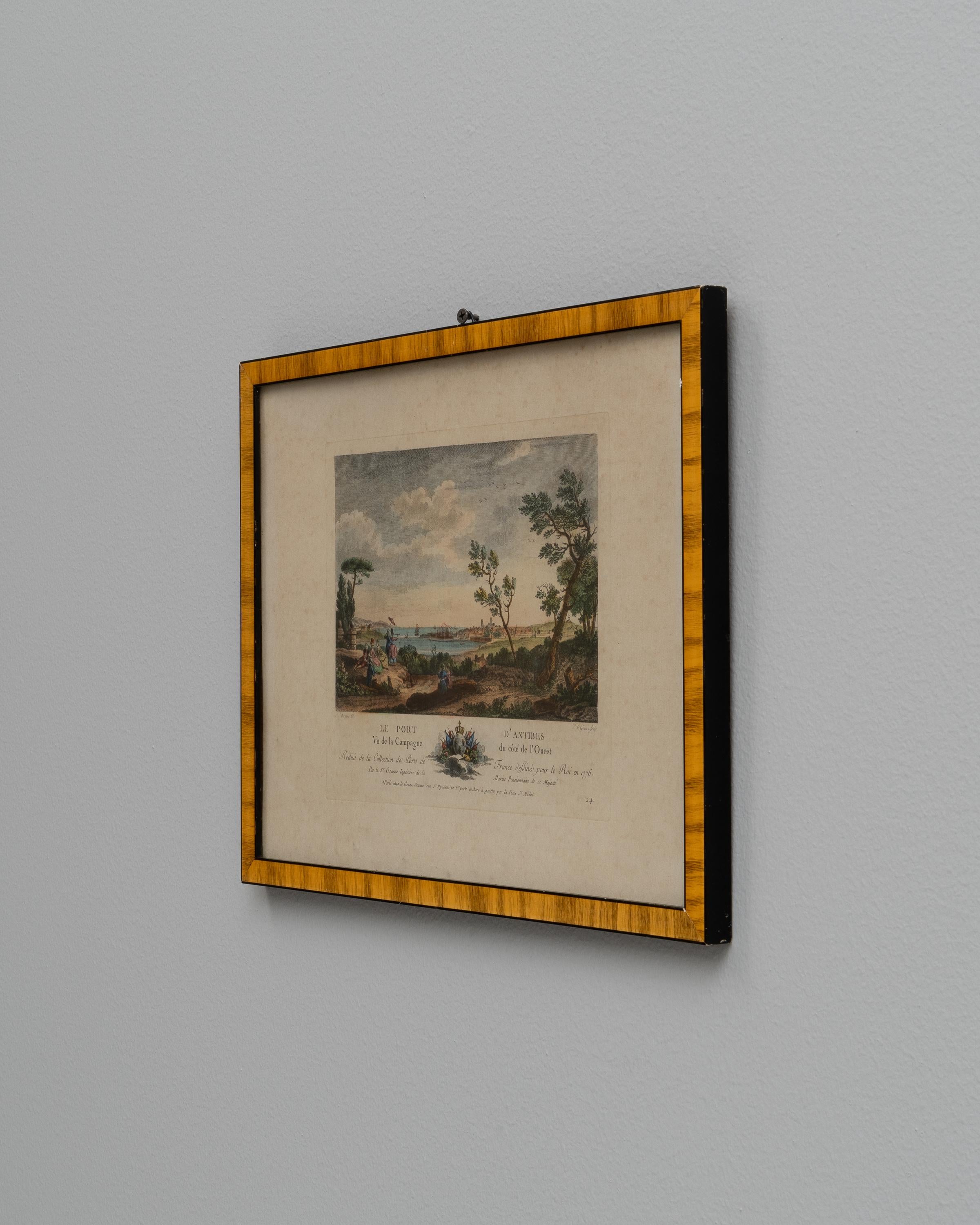 19th Century French Artwork With Wooden Frame For Sale 3