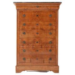 19th Century French Ash Semainier with Secrétaire Drawer