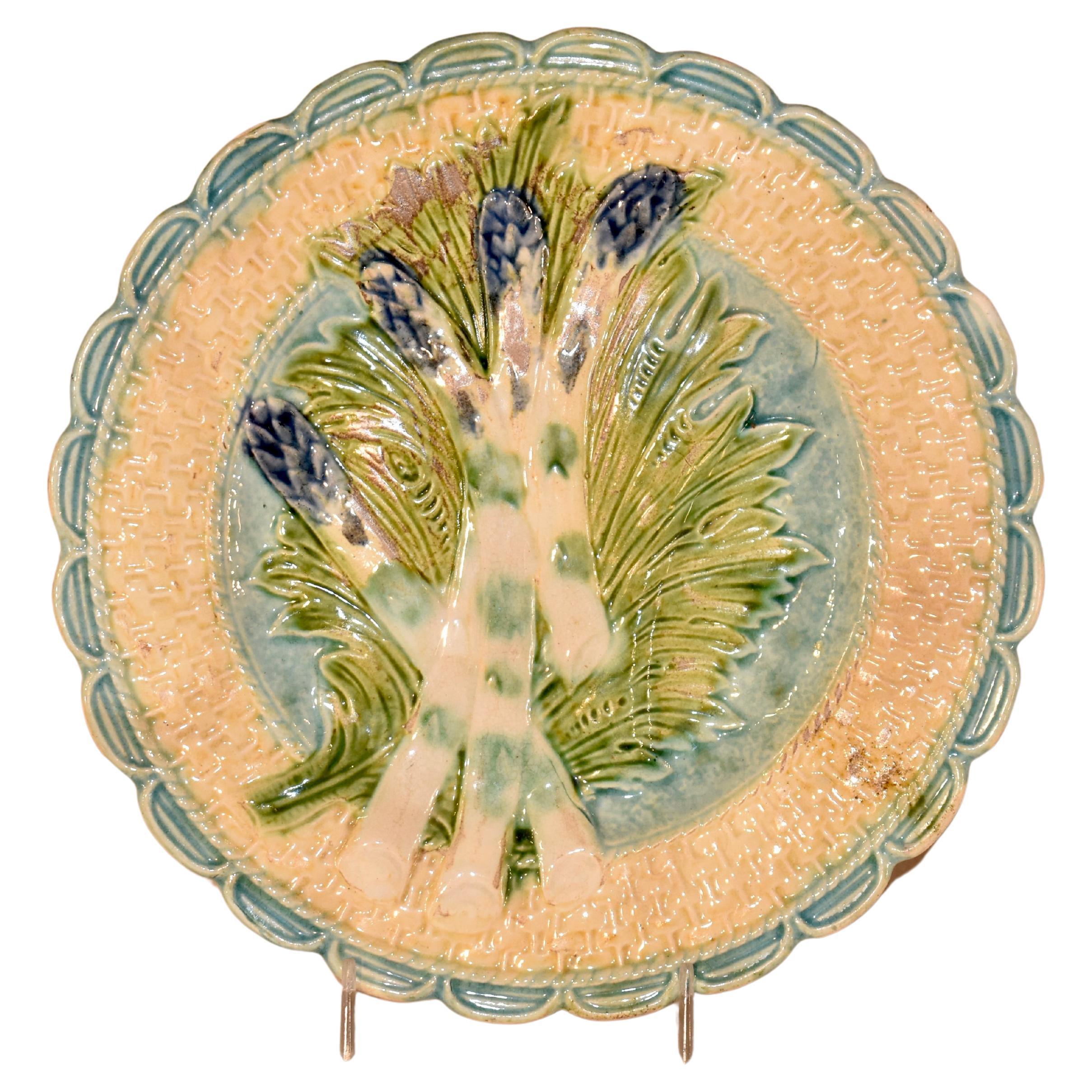 19th Century French Asparagus Plate For Sale