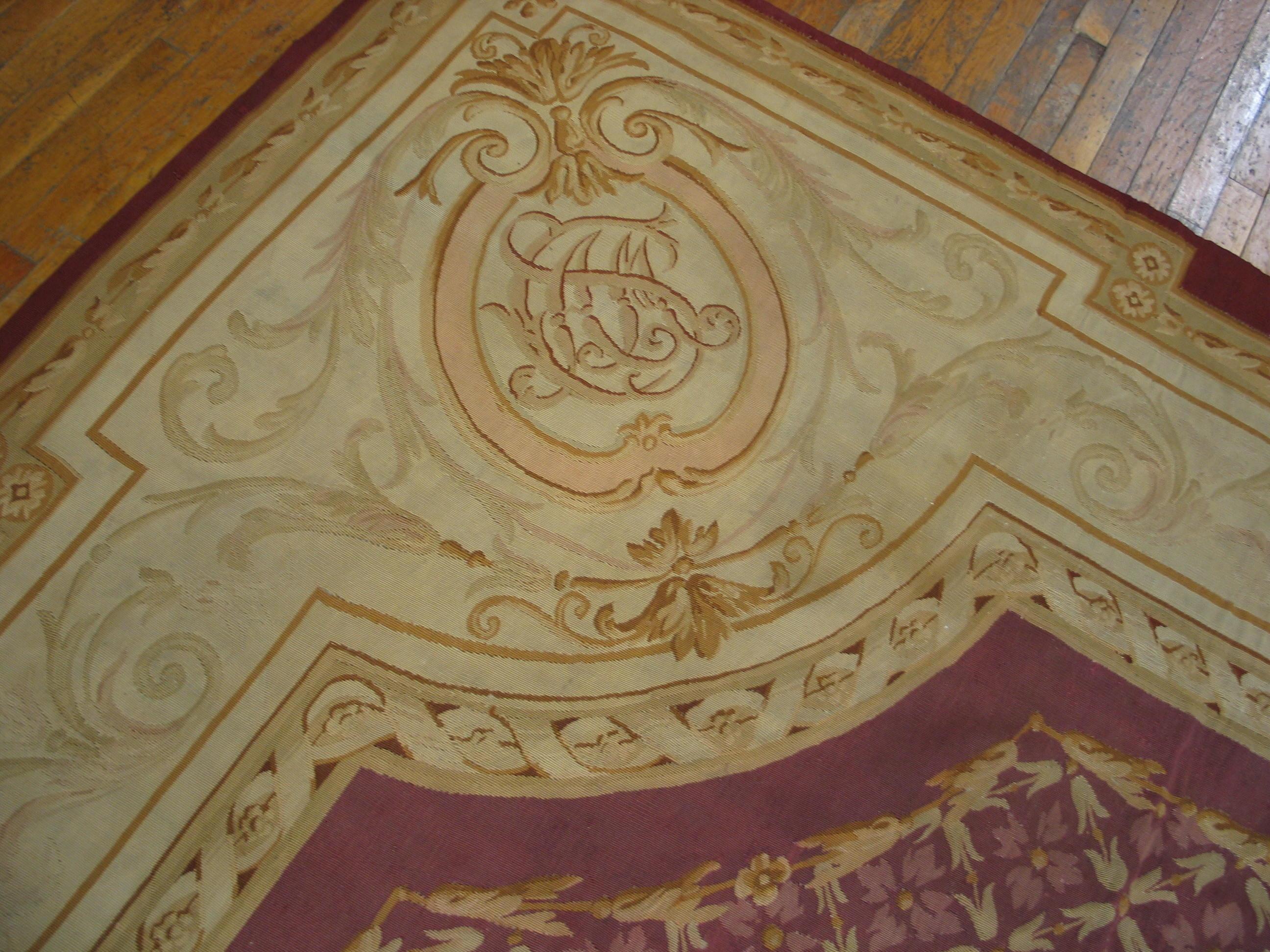 19th Century French Aubusson Carpet ( 13'4
