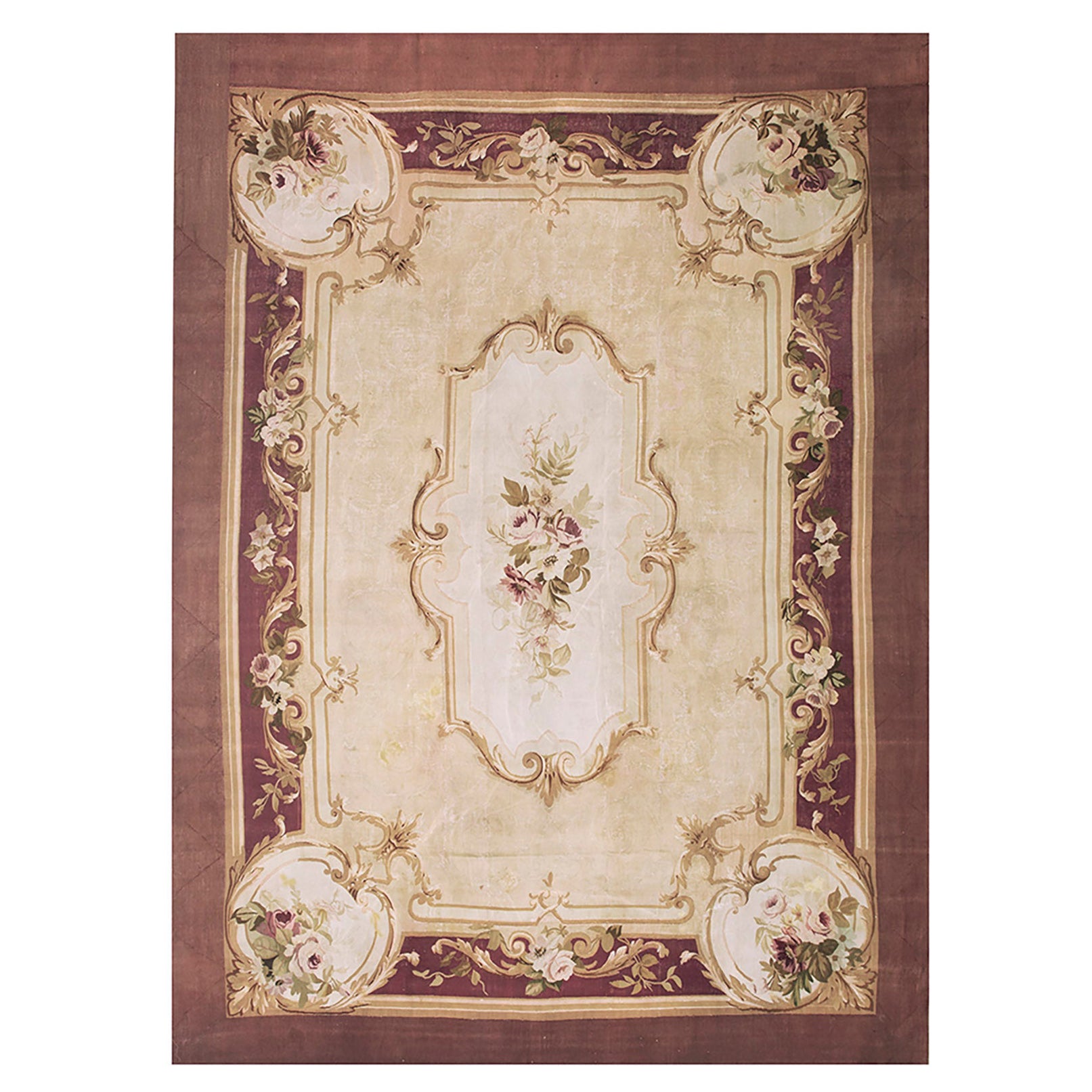 Tappeto Aubusson francese del XIX secolo ( 9'3' x 13' - 282 x 396 )
