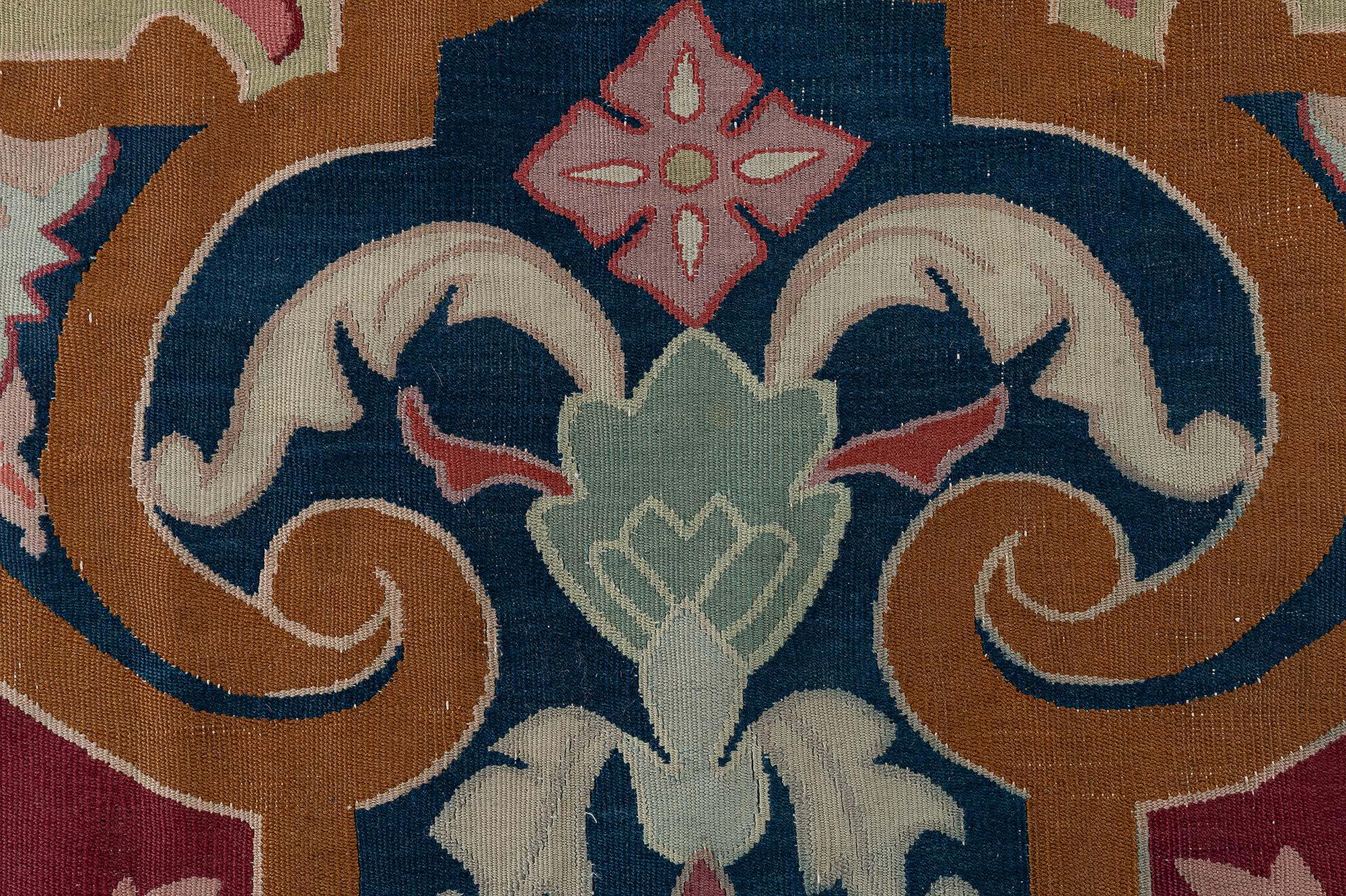 Dramatischer französischer Aubusson-Teppich des 19. Jahrhunderts mit barockem Revival-Design
Größe: 18'0