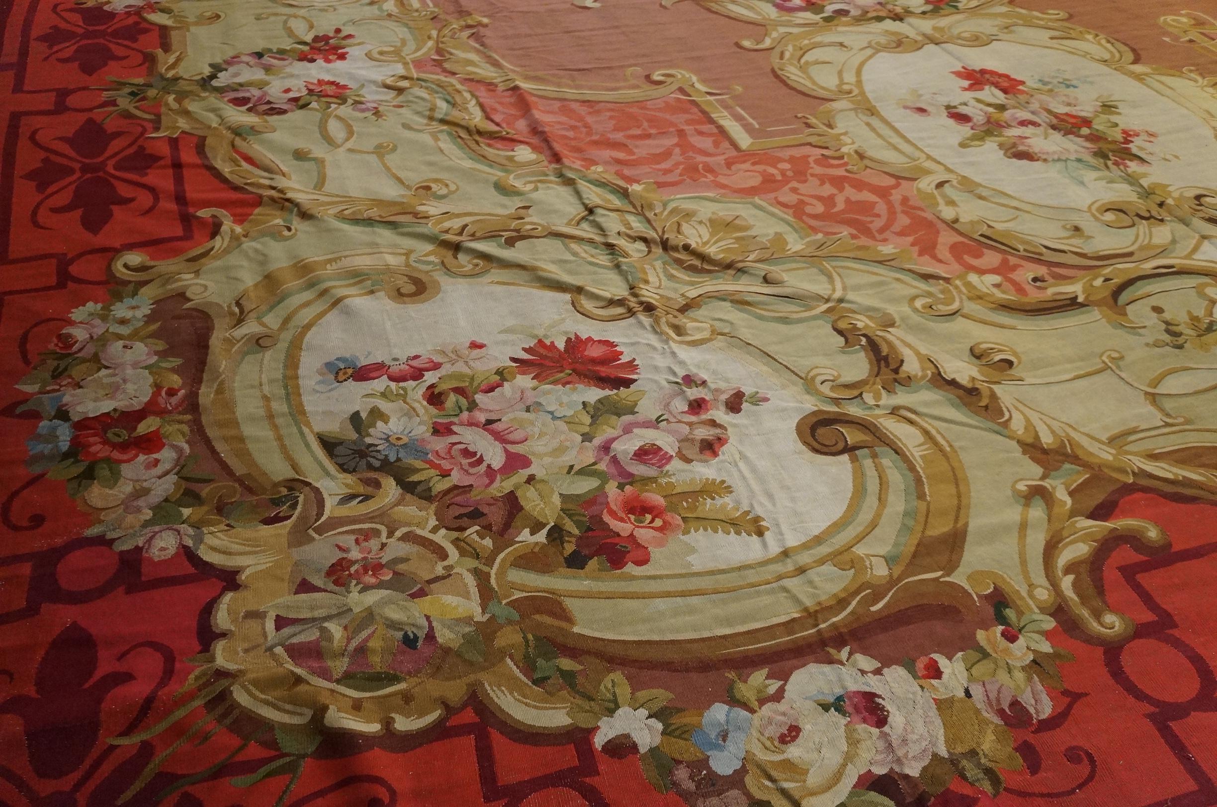 19th Century French Aubusson Carpet Napoleon III Period ( 18' x 27'-548 x 823 ) For Sale 8