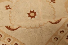 Antique 1880s French Aubusson Rug, Ivory Botanical Elegance