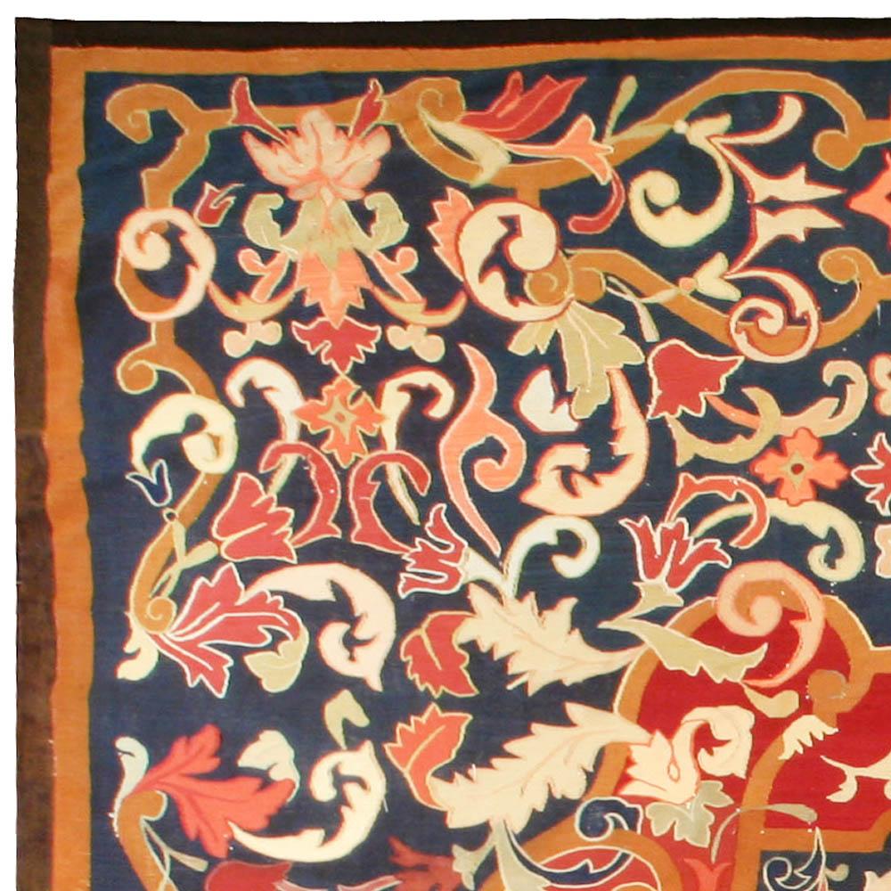 Noué à la main Authentique tapis d'Aubusson français du 19ème siècle fait à la main en vente