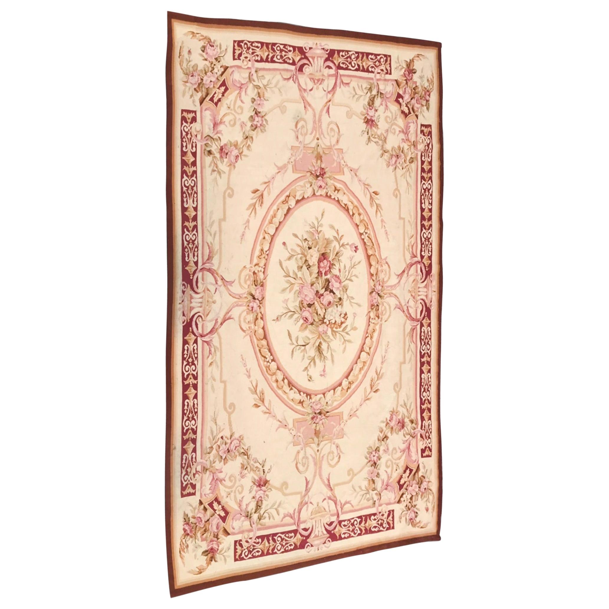 19th Century French Aubusson Rug, Napoleon III For Sale