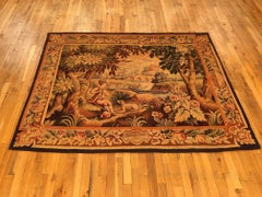 19th Century French Aubusson Rustic Pastoral Tapestry