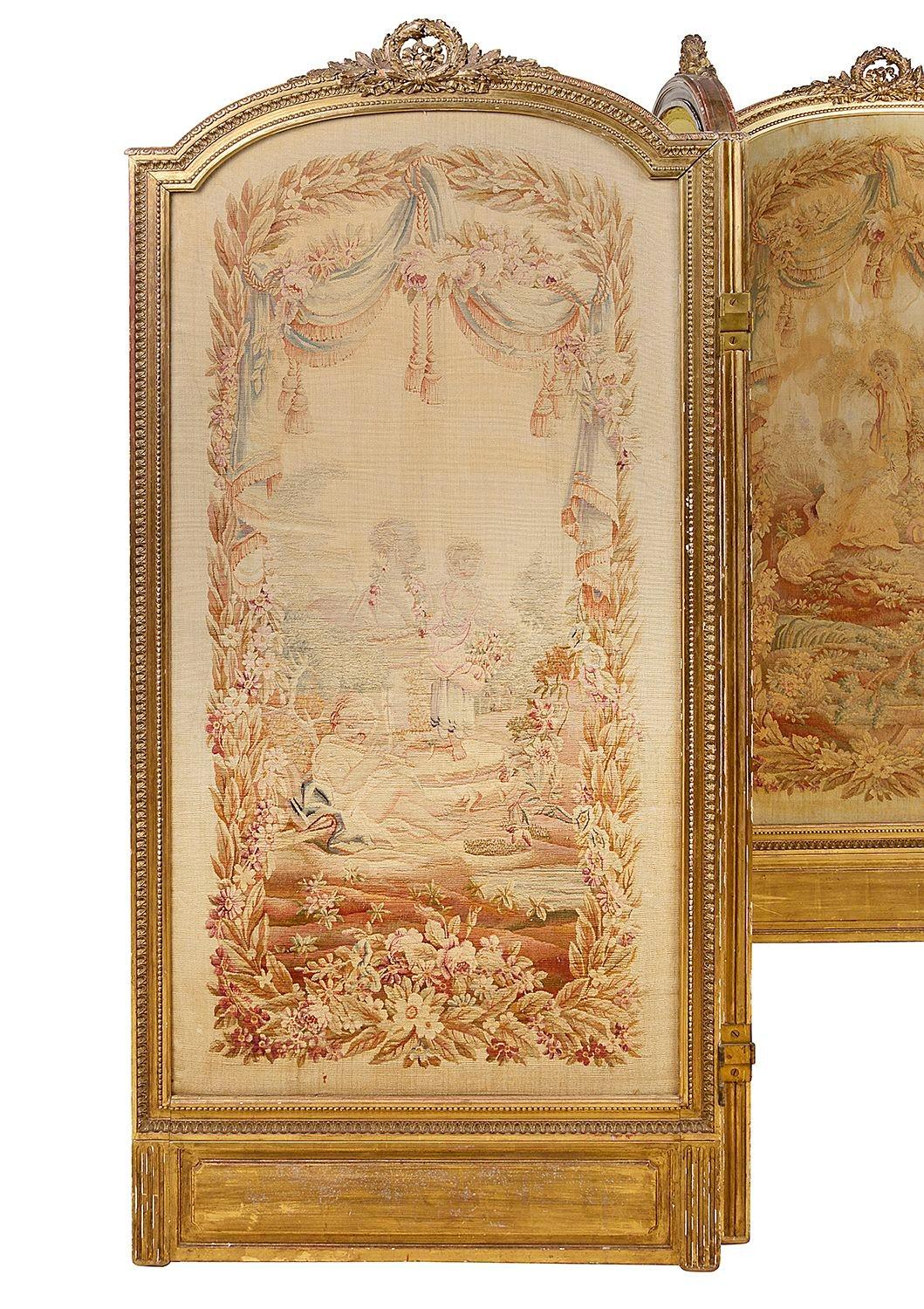 19th Century French Aubusson Screen For Sale 1