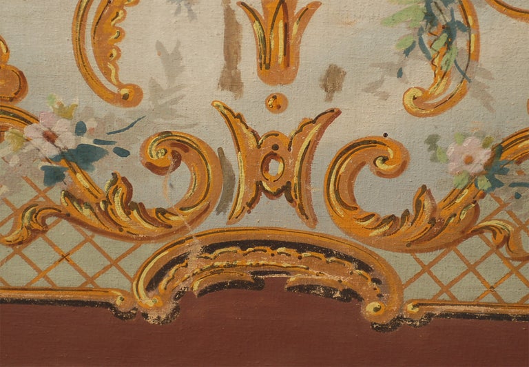 19th Century French Aubusson Style Floral Painted Panel For Sale 4