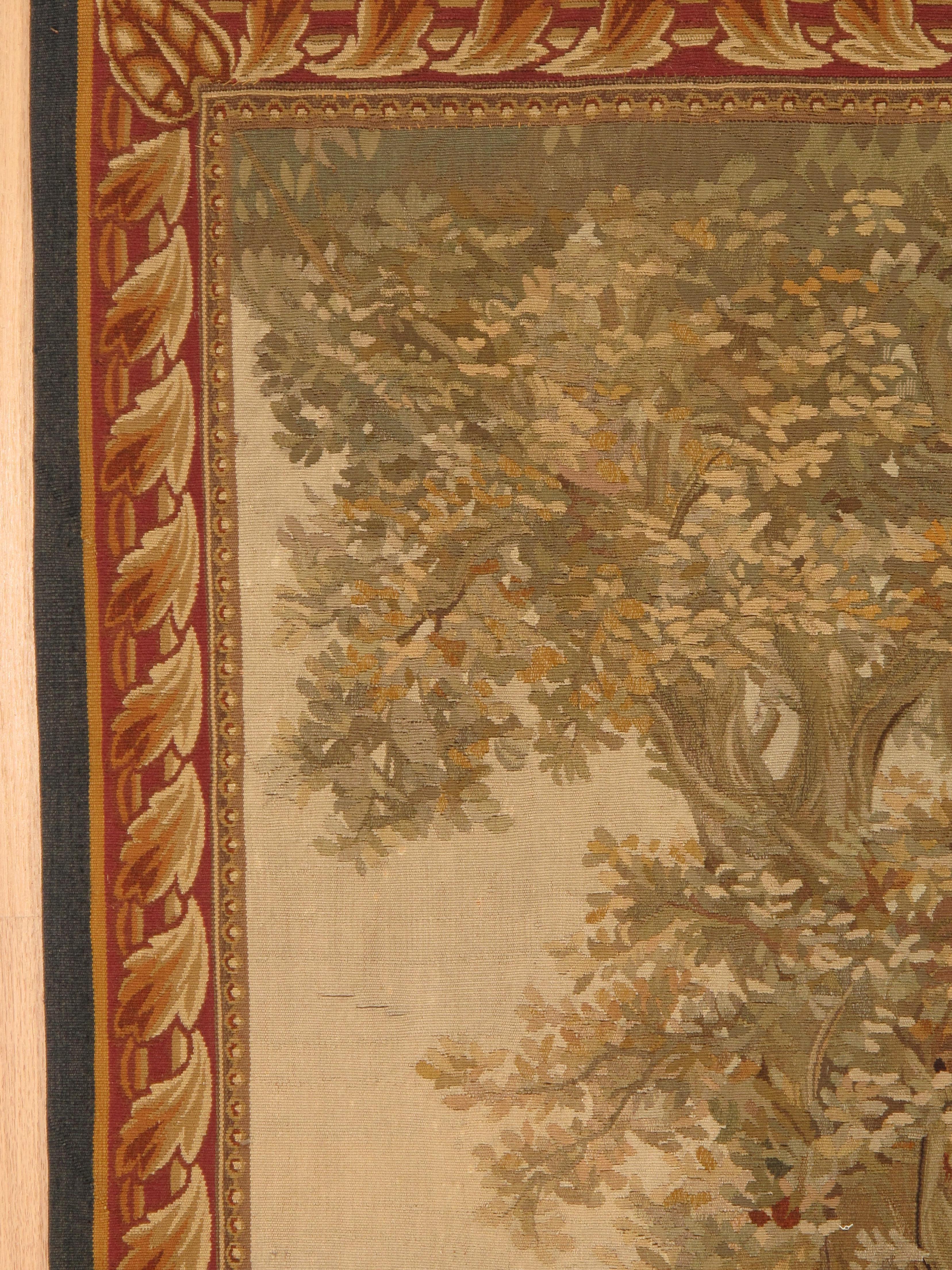 Französischer Aubusson-Wandteppich des 19. Jahrhunderts, fein gewebt, nackte Frau, weiche Farben (Wolle) im Angebot