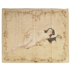 19th Century French Aubusson Tapestry, Finely Woven, Nude Woman, Soft Colors