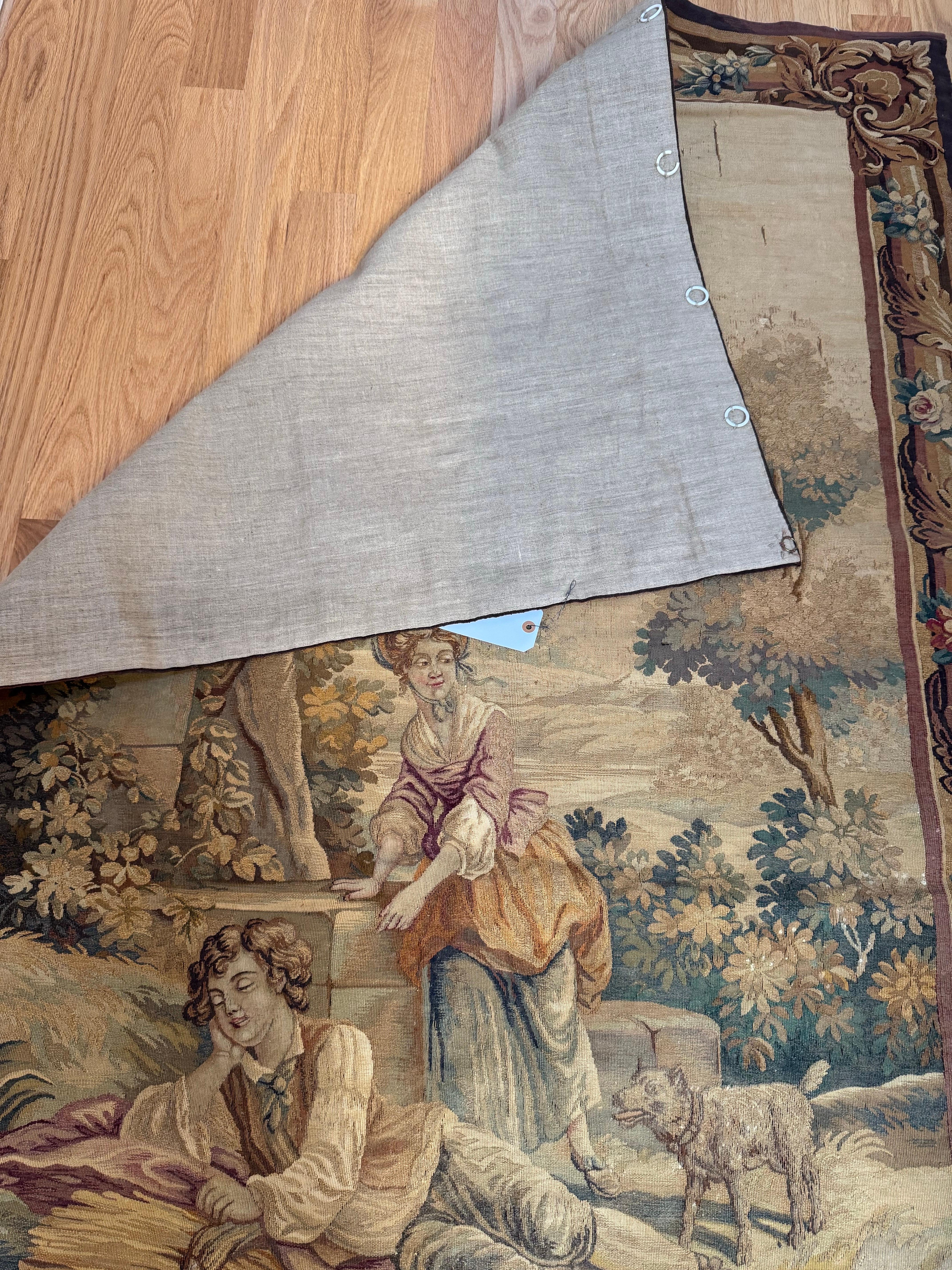 Hand-Woven 19th Century French Aubusson Tapestry For Sale
