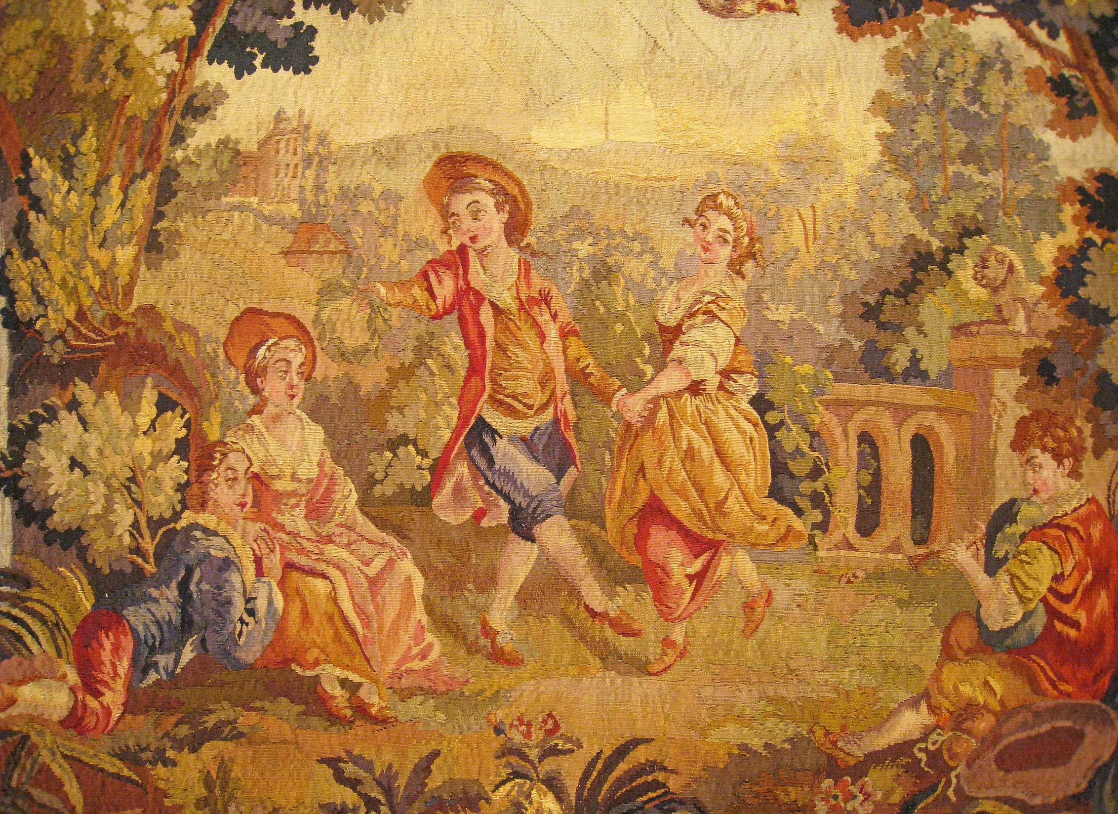 Hand-Woven 19th Century French Aubusson Tapestry For Sale