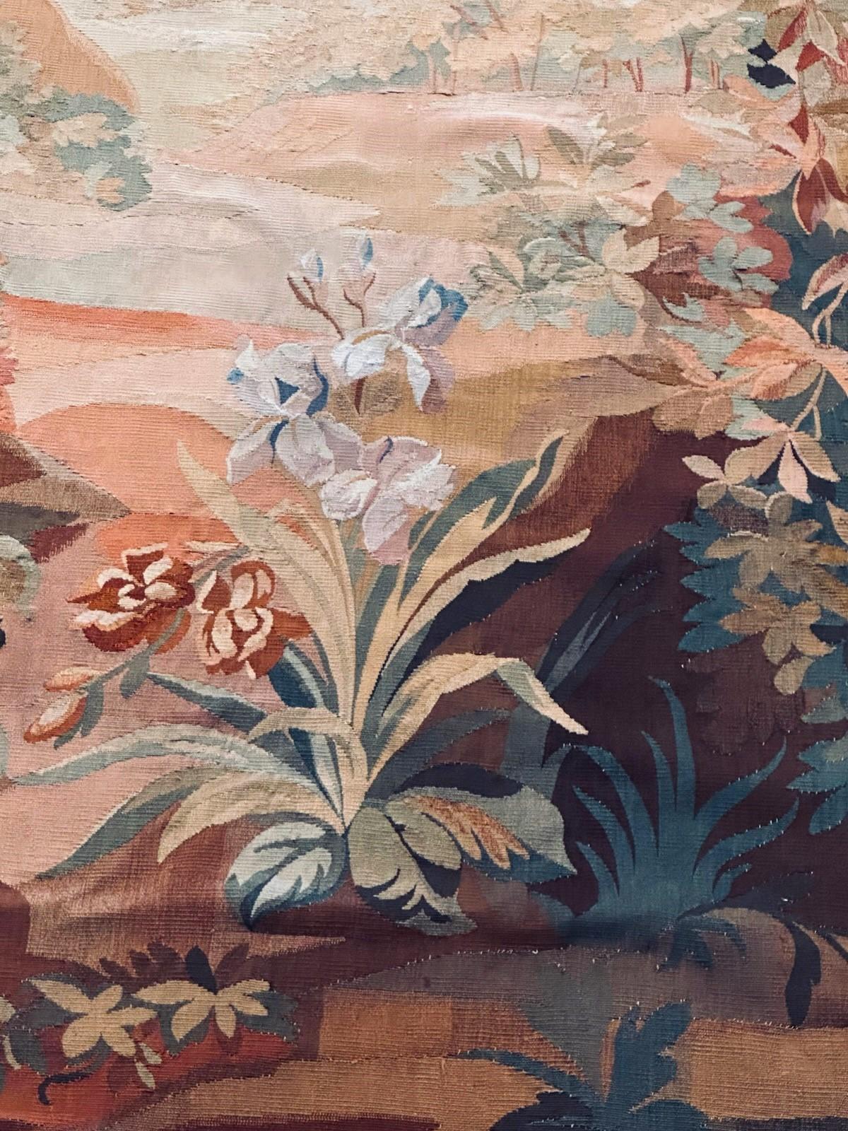 Français Paire de tapisserie d'Aubusson du 19ème siècle appartenant à Jackie et Jean Autry en vente