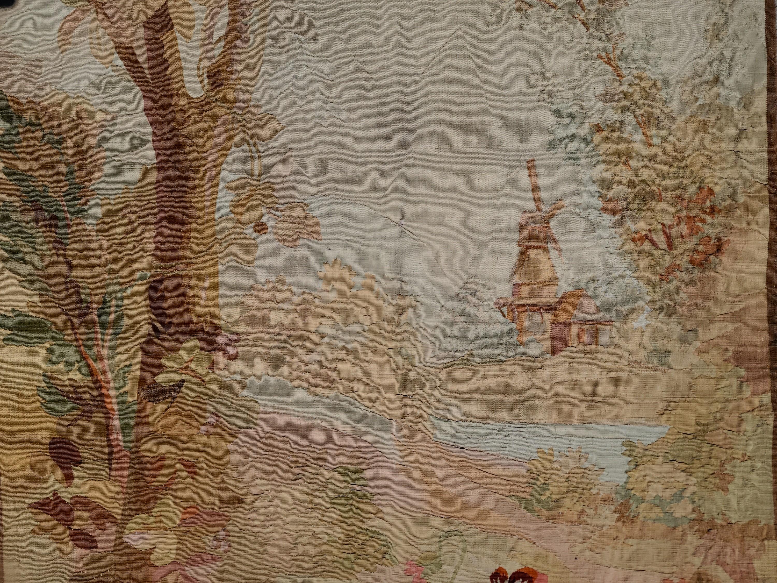 Paire de tapisserie d'Aubusson du 19ème siècle appartenant à Jackie et Jean Autry en vente 1