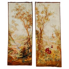 Paire de tapisserie d'Aubusson du 19ème siècle appartenant à Jackie et Jean Autry