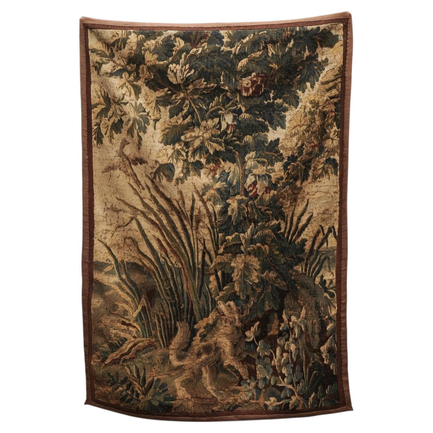 19th Century French Aubusson Tapestry with Dog in Forest