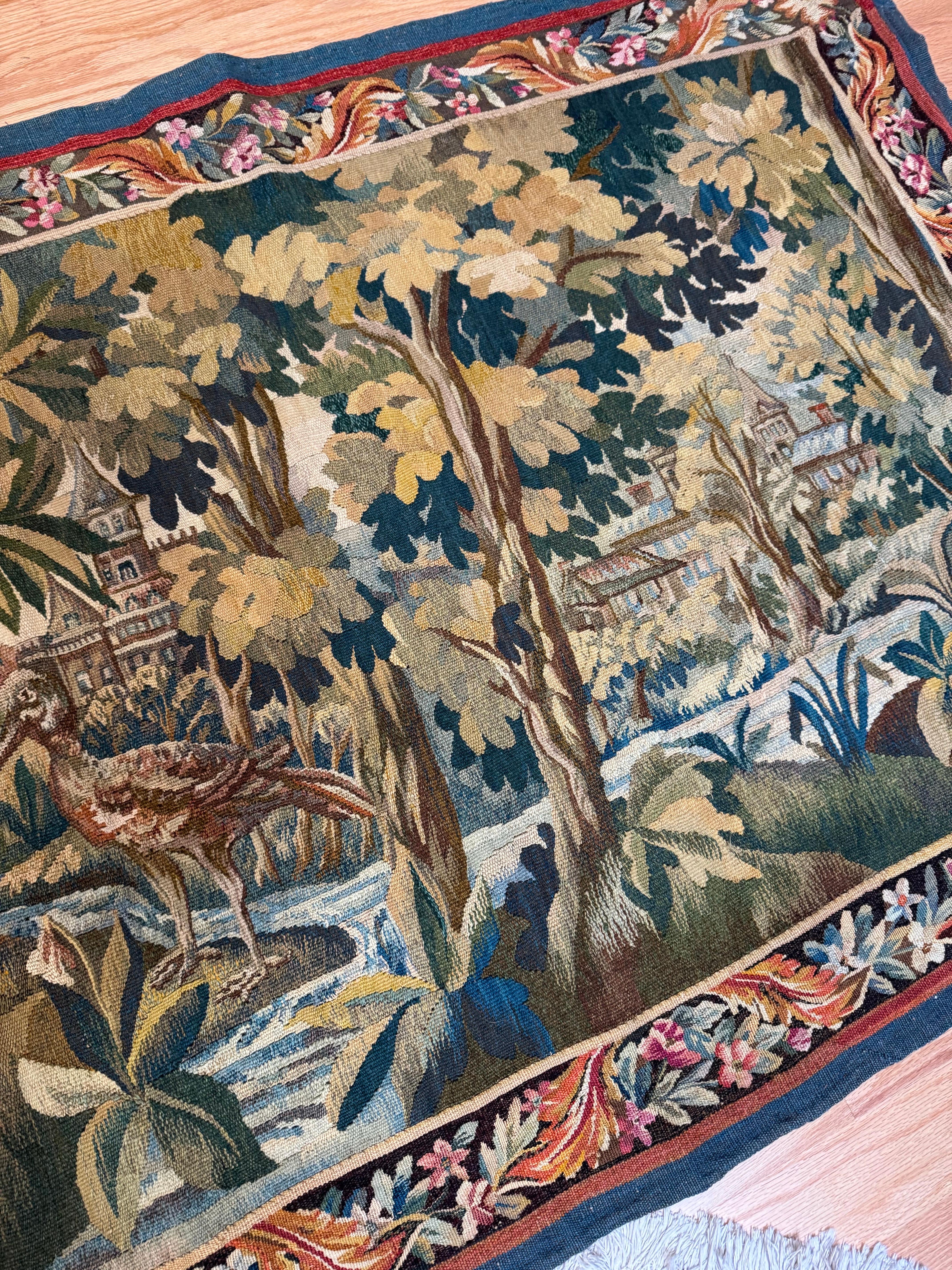 Französischer Aubusson-Verdure-Wandteppich des 19. im Zustand „Gut“ im Angebot in New York, NY