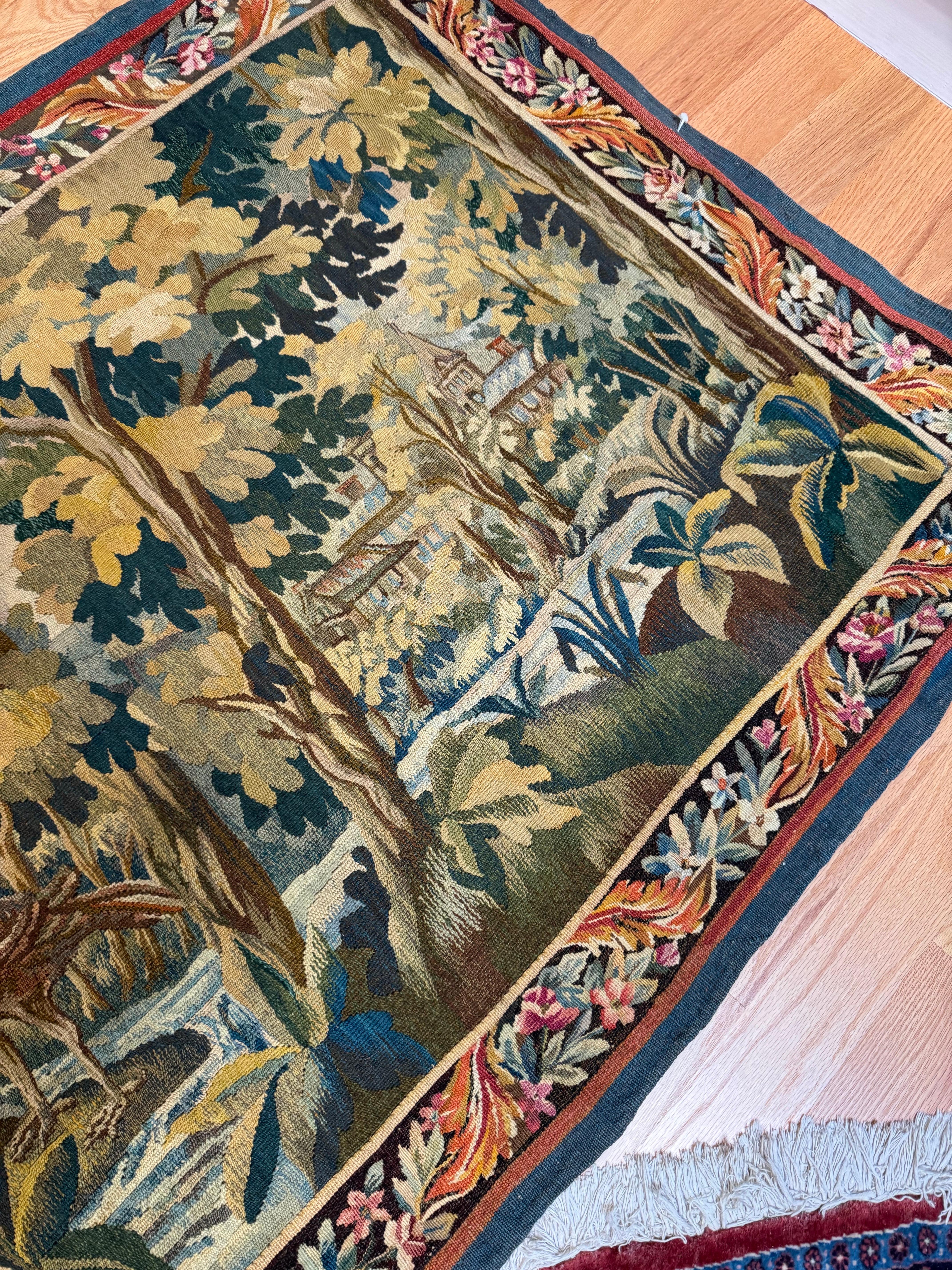 Französischer Aubusson-Verdure-Wandteppich des 19. im Angebot 1