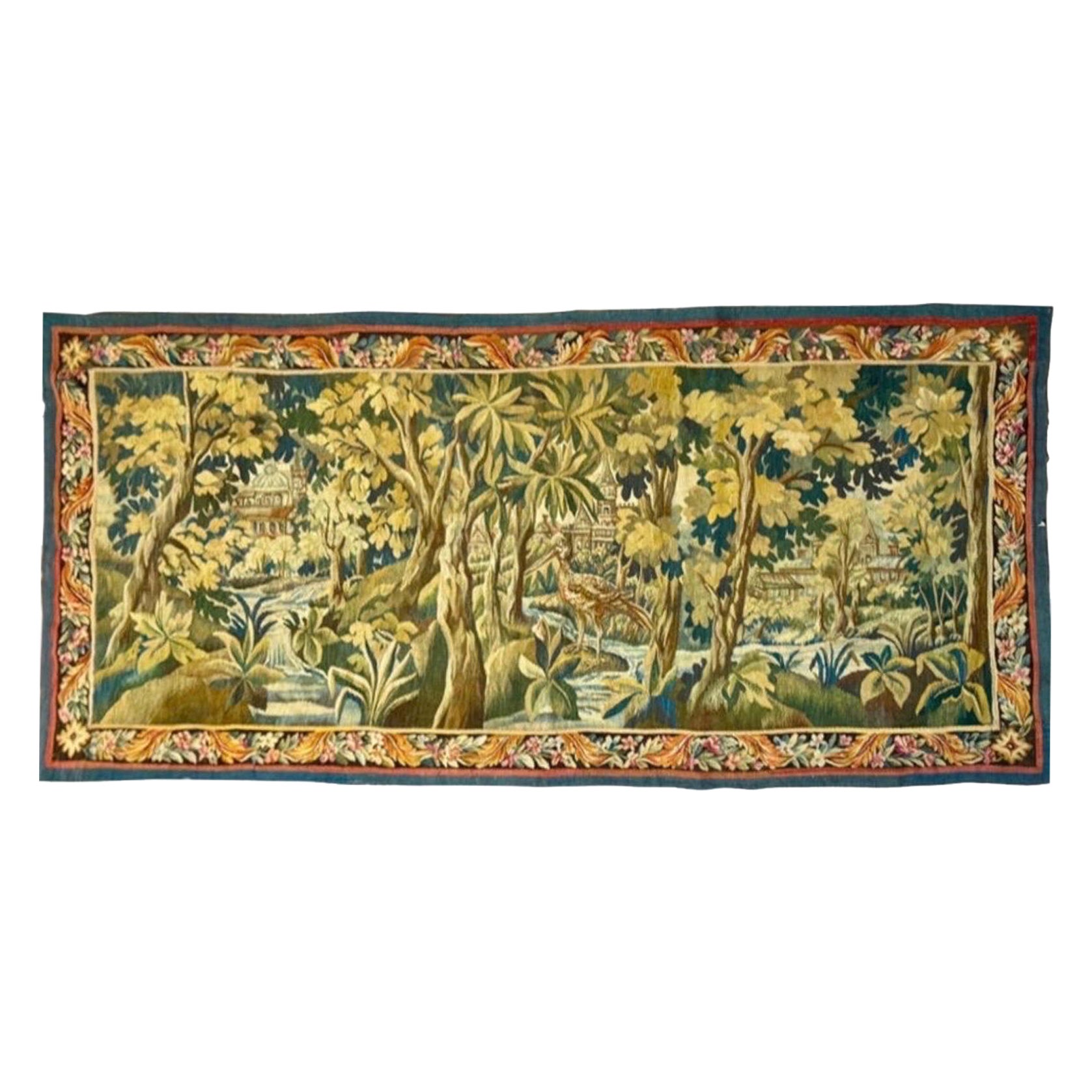 Französischer Aubusson-Verdure-Wandteppich des 19.