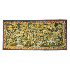 19th Century French Aubusson Verdure Landscape Tapestry
