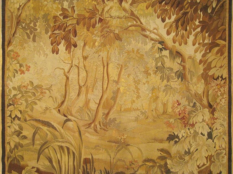 Hand-Woven 19th Century French Aubusson Verdure Tapestry For Sale
