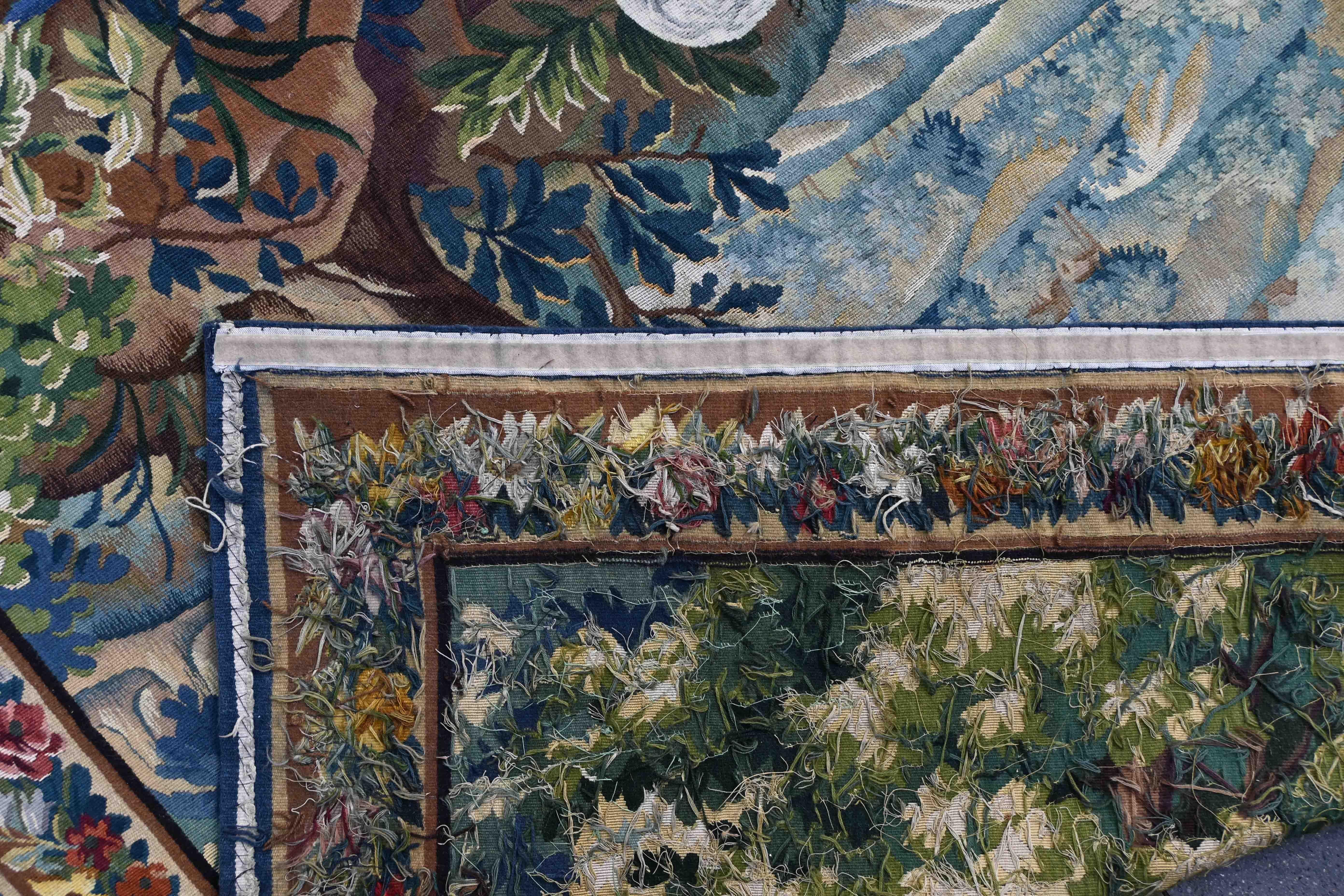 19. Jahrhundert Französisch Aubusson Verdure Wandteppich, signiert und monogrammiert - N° 1401 im Angebot 1