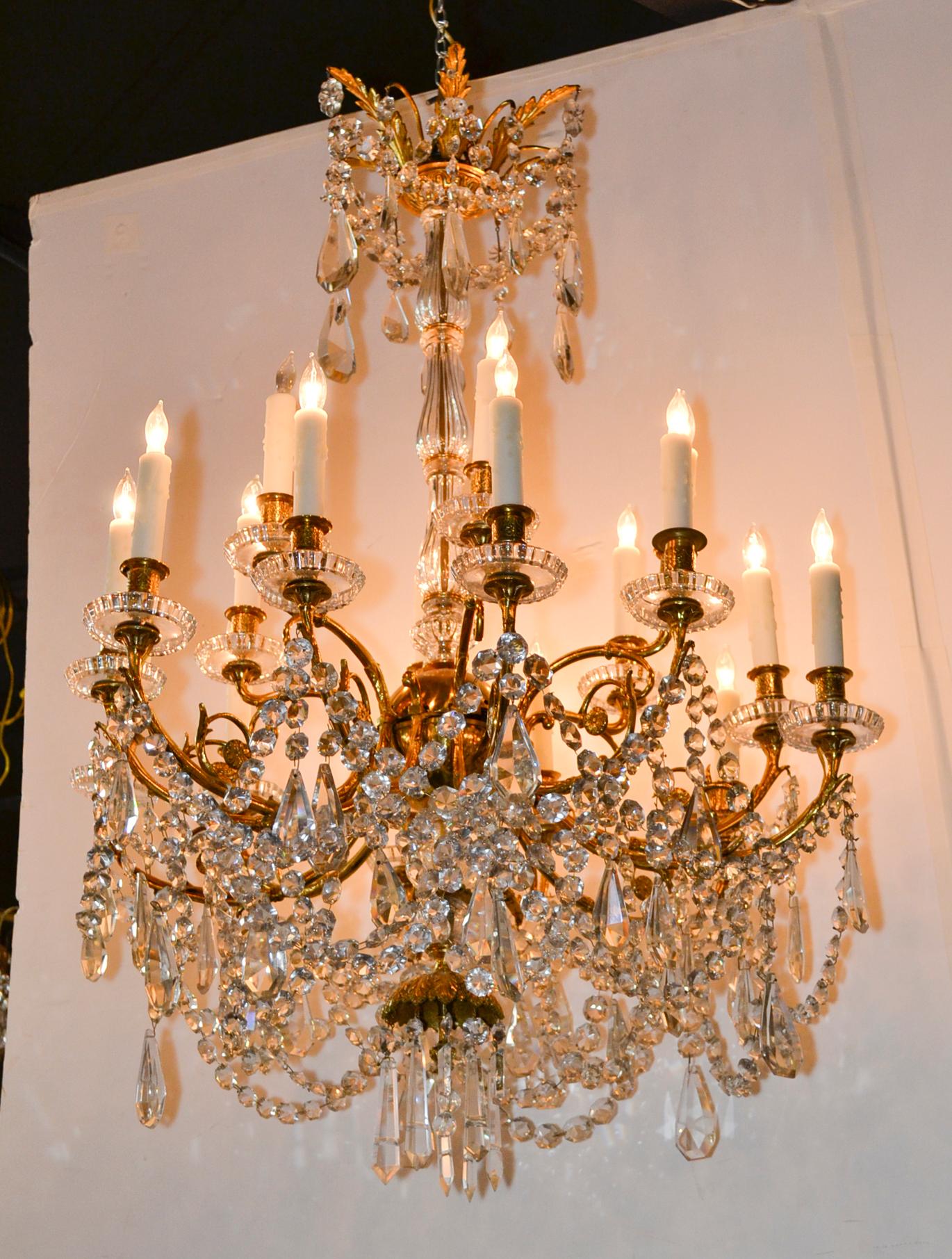 Gilt 19th Century French Baccarat Chandelier