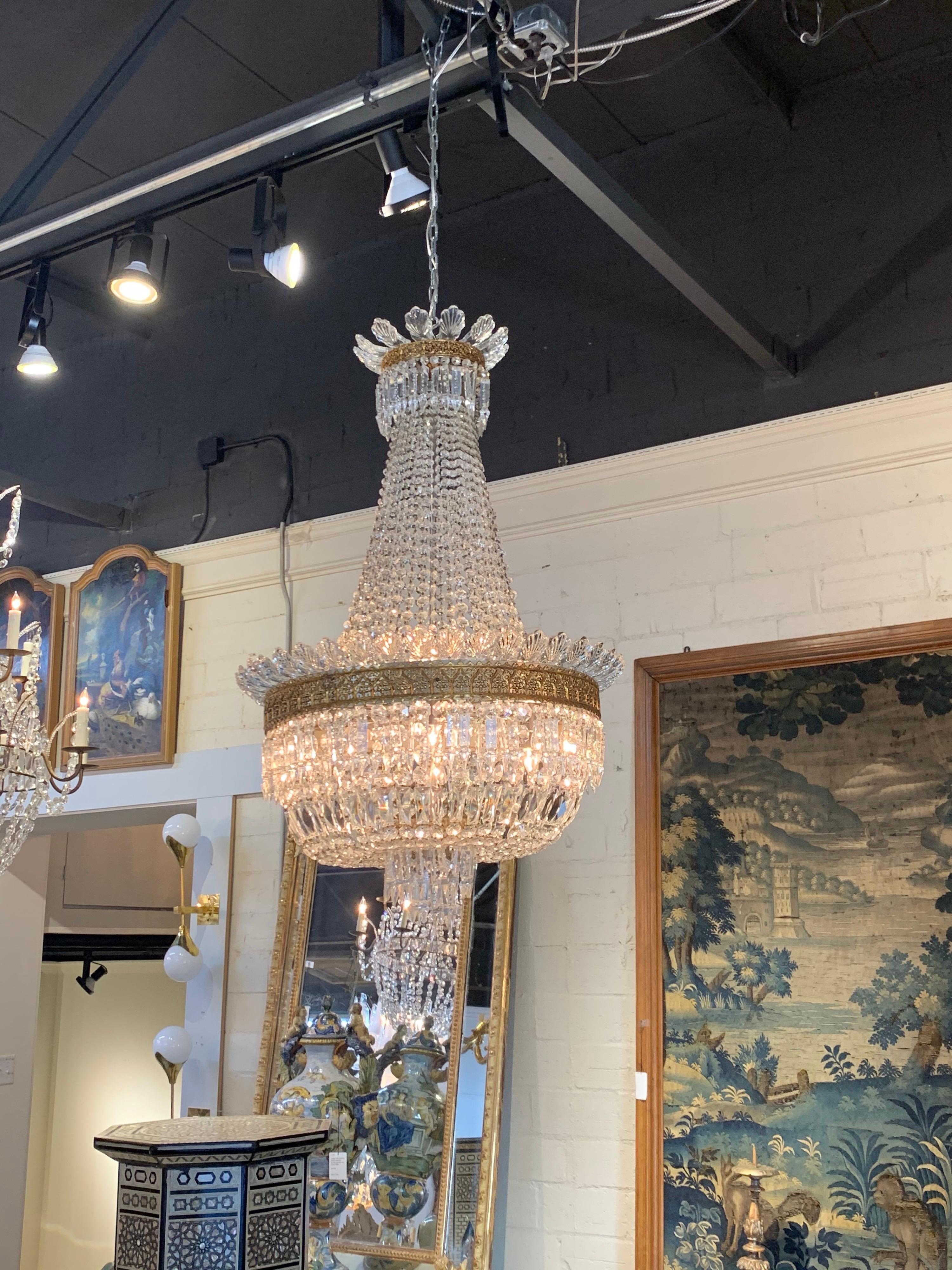 19th Century French Baccarat Crystal and Gilt Bronze Chandelier 4