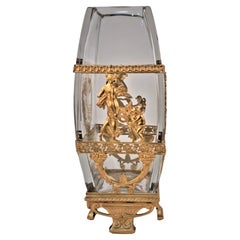 19th Century French Baccarat Crystal Gilt Bronze Mounted Vase