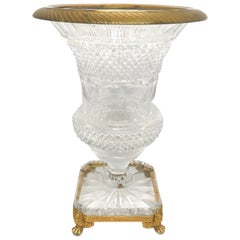 19th Century French Baccarat Cut Glass Ormolu Mounted Urn