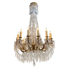 19th Century French Baccarat Gilt Bronze and Crystal 12 Light Chandelier
