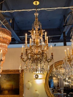 19th Century French Baccarat Manner Two Tier Chandelier